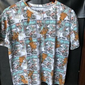 Orange and White Short Sleeve Tee with Graphic Design